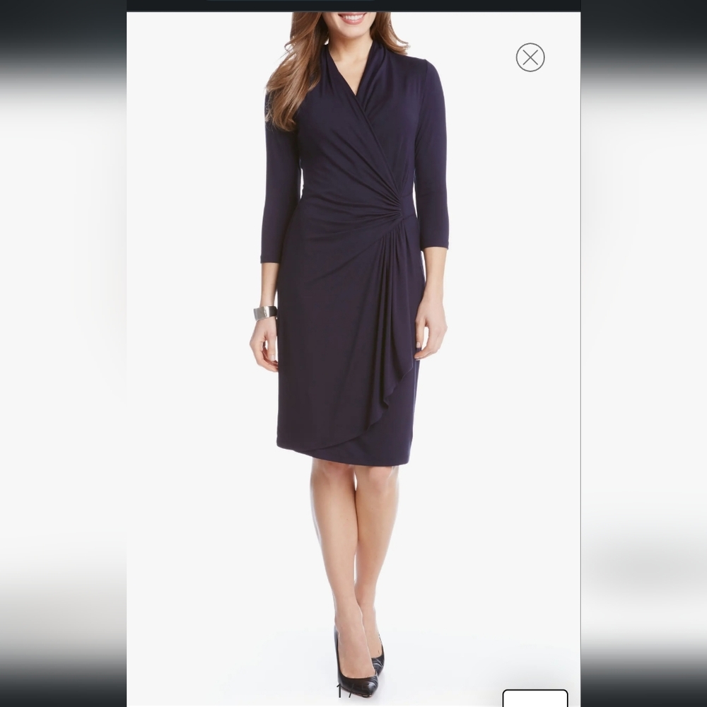 Karen Kane Navy Jersey Wrap Dress Sz XL